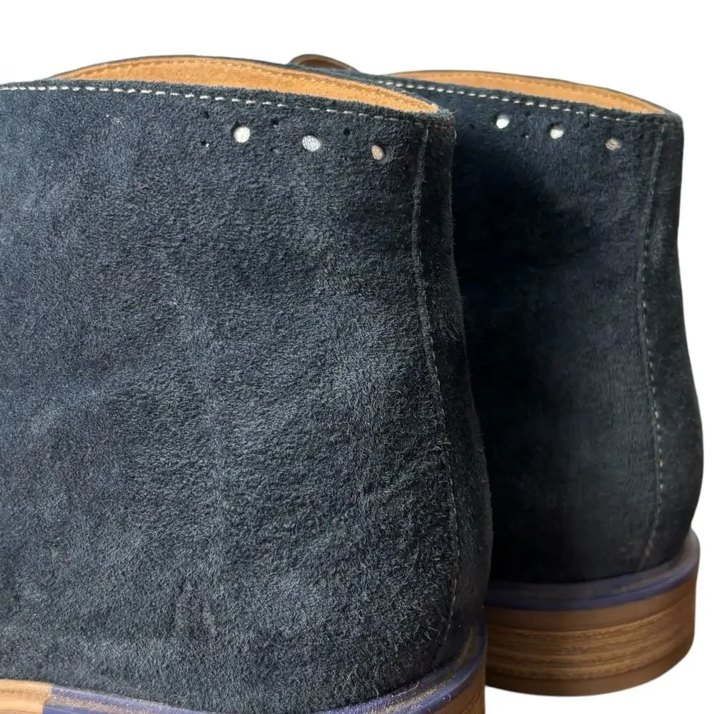 Hush Puppies Bounce Navy Suede Chukka Desert Boots Men’s 9M Comfort Minimalist